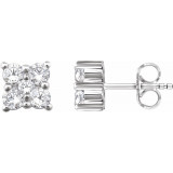 14K White 1/2 CTW Diamond Cluster Earrings - 65293660001P photo