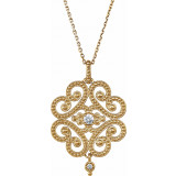14K Yellow 1/10 CTW Granulated Design 18 Necklace - 8531860000P photo