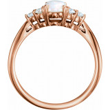 14K Rose Opal & 1/5 CTW Diamond Ring - 71812602P photo 2