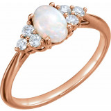 14K Rose Opal & 1/5 CTW Diamond Ring - 71812602P photo