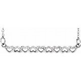 14K White Heart Bar 16-18 Necklace - 86769600P photo