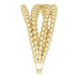 14K Yellow Beaded Criss-Cross Ring - 51674601P photo 4