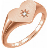 14K Rose .01 CT Diamond 11.9 mm Heart Starburst Ring - 122818602P photo