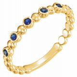 14K Yellow Blue Sapphire Stackable Ring - 71814601P photo
