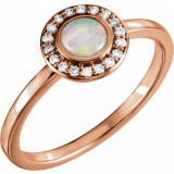 14K Rose Opal & .07 CTW Diamond Halo-Style Ring - 71821602P photo