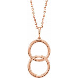 14K Rose Interlocking Circle 18 Necklace - 86594602P photo