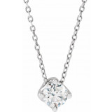 14K White 1/2 CT Diamond Solitaire 16-18 Necklace - 869936020P photo