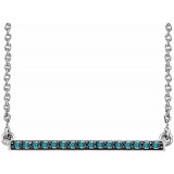 14K White 1/6 CTW Blue Diamond Bar 18 Necklace - 6517386003P photo