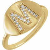 14K Yellow Initial M 1/8 CTW Diamond Ring - 653628636P photo
