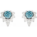 14K White Aquamarine & 1/6 CTW Diamond Earrings - 869506012P photo 2