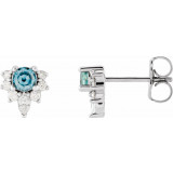 14K White Aquamarine & 1/6 CTW Diamond Earrings - 869506012P photo