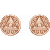 14K Rose Eye of Providence Earrings - 87026602P photo 2