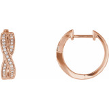 14K Rose 1/5 CTW Diamond Infinity-Inspired Hoop Earrings - 65295860003P photo