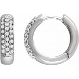 14K White 1/3 CTW Diamond Pavu00e9 Hoop Earrings - 6715060000P photo