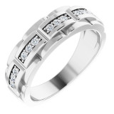 14K White 1/4 CTW Diamond Pattern Ring - 9860601P photo