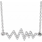 14K White 1/6 CTW Diamond Heartbeat 16-18 Necklace - 65214660001P photo