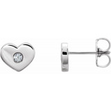 14K White .06 CTW Diamond Heart Earrings - 86336600P photo