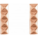 14K Rose Pyramid Bar Earrings - 86535602P photo 2