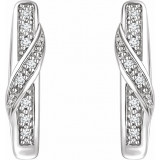 14K White .05 CTW Diamond Hoop Earrings - 65296260001P photo 2