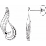 14K White Freeform Earrings - 803936000P photo