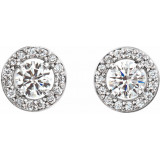 14K White 3/8 CTW Diamond Halo-Style Earrings - 859126012P photo 2