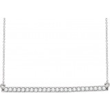 14K White 1/3 CTW Diamond Bar 16-18 Necklace - 65108460004P photo