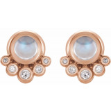 14K Rose Moonstone & 1/8 CTW Diamond Earrings - 86780617P photo 2