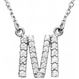 14K White Initial M 1/6 CTW Diamond 16 Necklace - 67311112P photo
