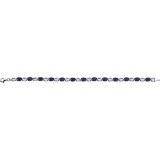 14K White 7x5 mm Oval Lab-Grown Blue Sapphire 7 Bracelet - 651203100P photo 2