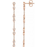 14K Rose 1/3 CTW Diamond Chain Earrings - 65234060002P photo