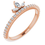 14K Rose 1/3 CTW Diamond Stackable Crown Ring - 123821602P photo