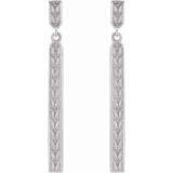 Platinum 29x2.4 mm Sculptural Bar Earrings - 86791603P photo 2