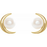 14K Yellow Freshwater Cultured Pearl Earrings - 86805601P photo 2
