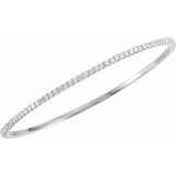 14K White 3 CTW Diamond Stackable Bangle 8 Bracelet - 6733760004P photo 2