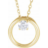 14K Yellow 1/10 CTW Diamond Circle 16-18 Necklace - 86689606P photo