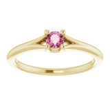 14K Yellow Pink Tourmaline Youth Solitaire Ring - 71984623P photo 3