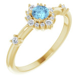 14K Yellow Aquamarine & 1/6 CTW Diamond Ring - 720886028P photo