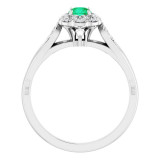 14K White Emerald & 1/10 CTW Diamond Ring - 717836000P photo 2