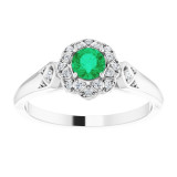 14K White Emerald & 1/10 CTW Diamond Ring - 717836000P photo 3