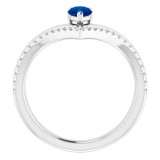 14K White Blue Sapphire & 1/6 CTW Diamond Ring - 71968610P photo 2