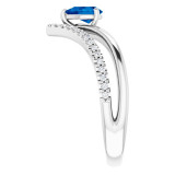 14K White Blue Sapphire & 1/6 CTW Diamond Ring - 71968610P photo 4