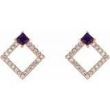 14K Rose Amethyst & 1/3 CTW Diamond Earrings - 868896036P photo 2
