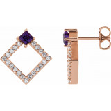 14K Rose Amethyst & 1/3 CTW Diamond Earrings - 868896036P photo