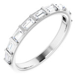 14K White 5/8 CTW Diamond Straight Baguette Anniversary Band - 123178604P photo
