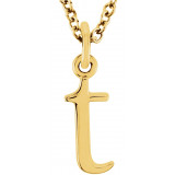 14K Yellow Lowercase Initial t 16 Necklace - 8578070057P photo
