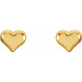 14K Yellow Puffed Heart Earrings - 19202710000P photo 2