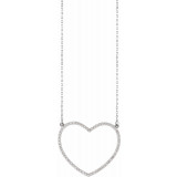 14K White 3/8 CTW Diamond Large Heart 16 Necklace - 66415100007P photo