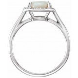 14K White Opal & .05 CTW Diamond Ring - 7163270004P photo 2