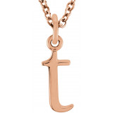 14K Rose Lowercase Initial t 16 Necklace - 8578070059P photo