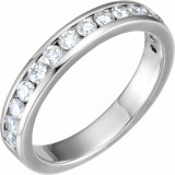 14K White 5/8 CTW Diamond Band for 7.4 & 8.2 mm Round Engagement Ring - 67708125P photo